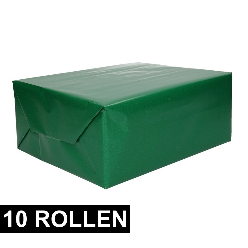 10x rollen Kadopapier groene 70 x 200 cm