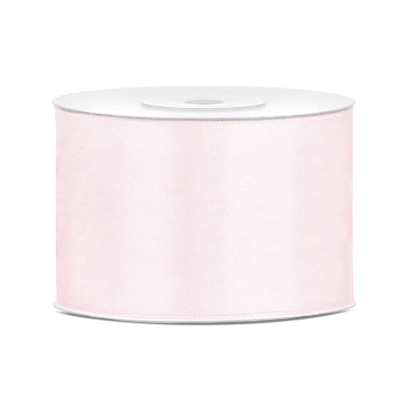 1x Poeder roze satijnlint rollen 5 cm x 25 meter cadeaulint verpakkingsmateriaal