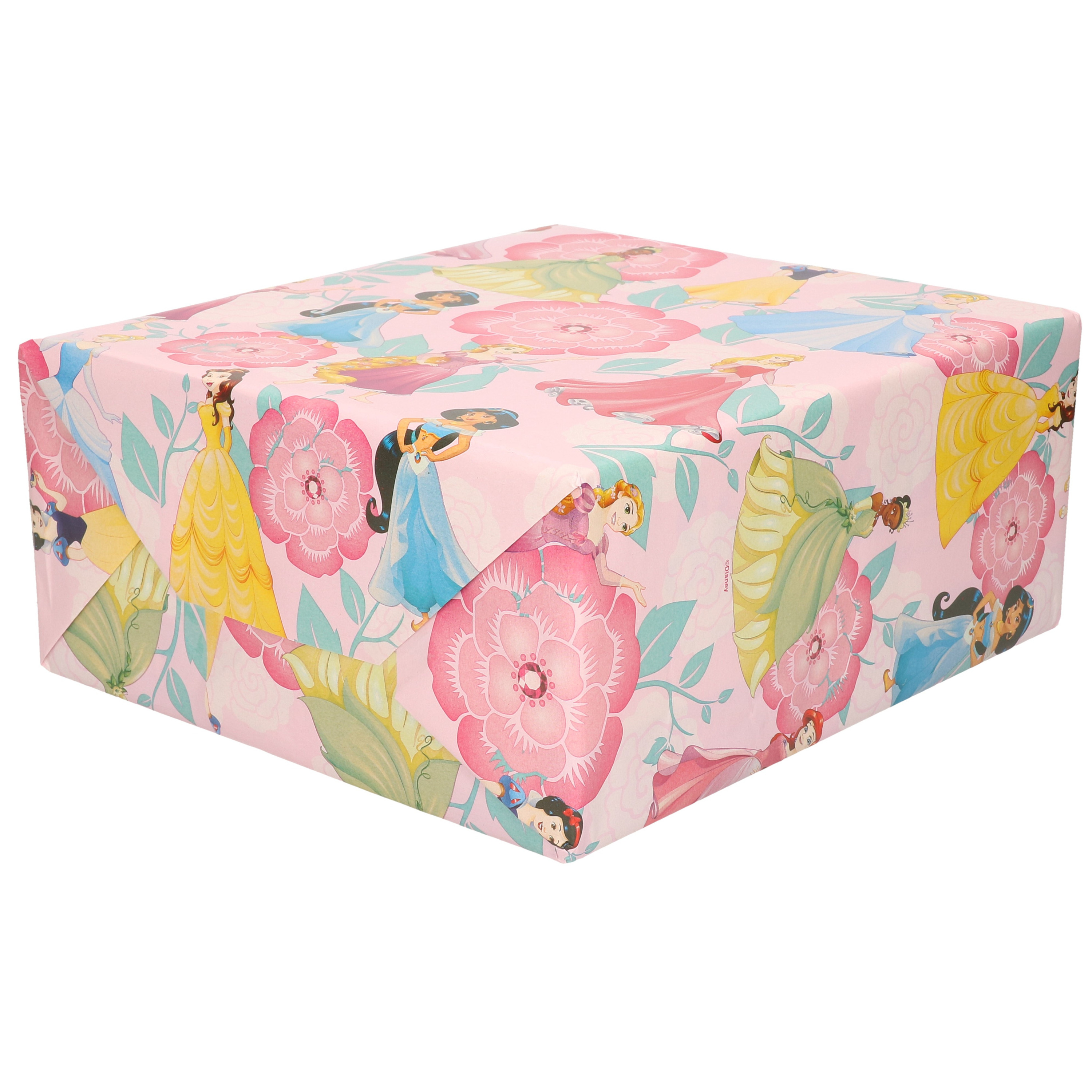 1x Rollen Disney inpakpapier/cadeaupapier Prinsessen roze 200 x 70 cm