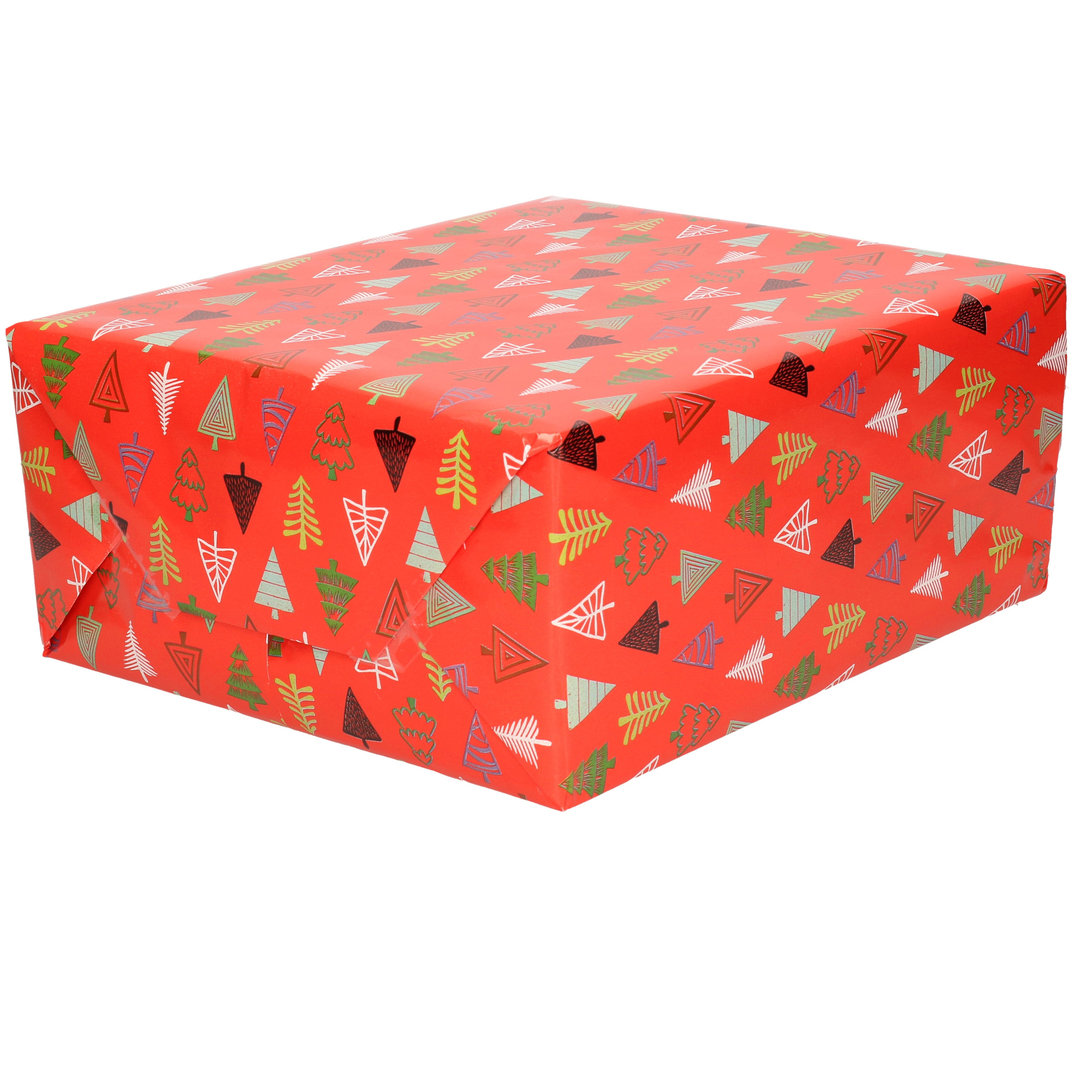 1x Rollen inpakpapier/cadeaupapier Kerst print rood 2,5 x 0,7 meter 70 grams luxe kwaliteit