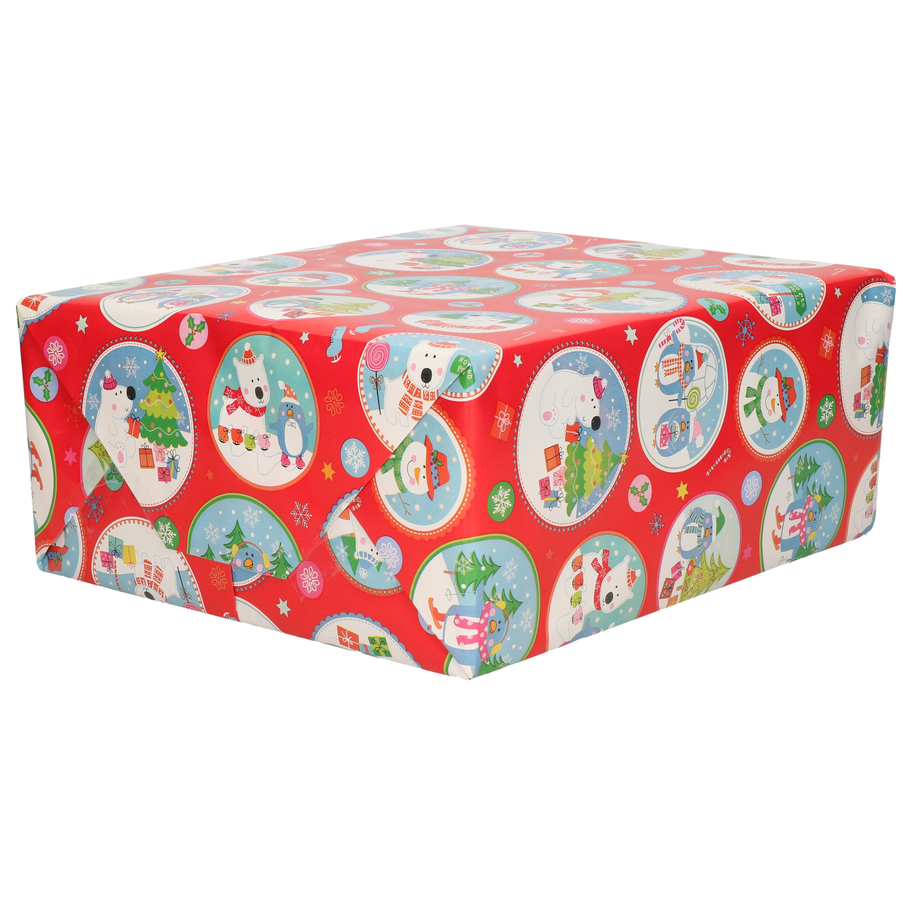 1x Rollen inpakpapier/cadeaupapier Kerst print rood 2,5 x 0,7 meter 70 grams luxe kwaliteit