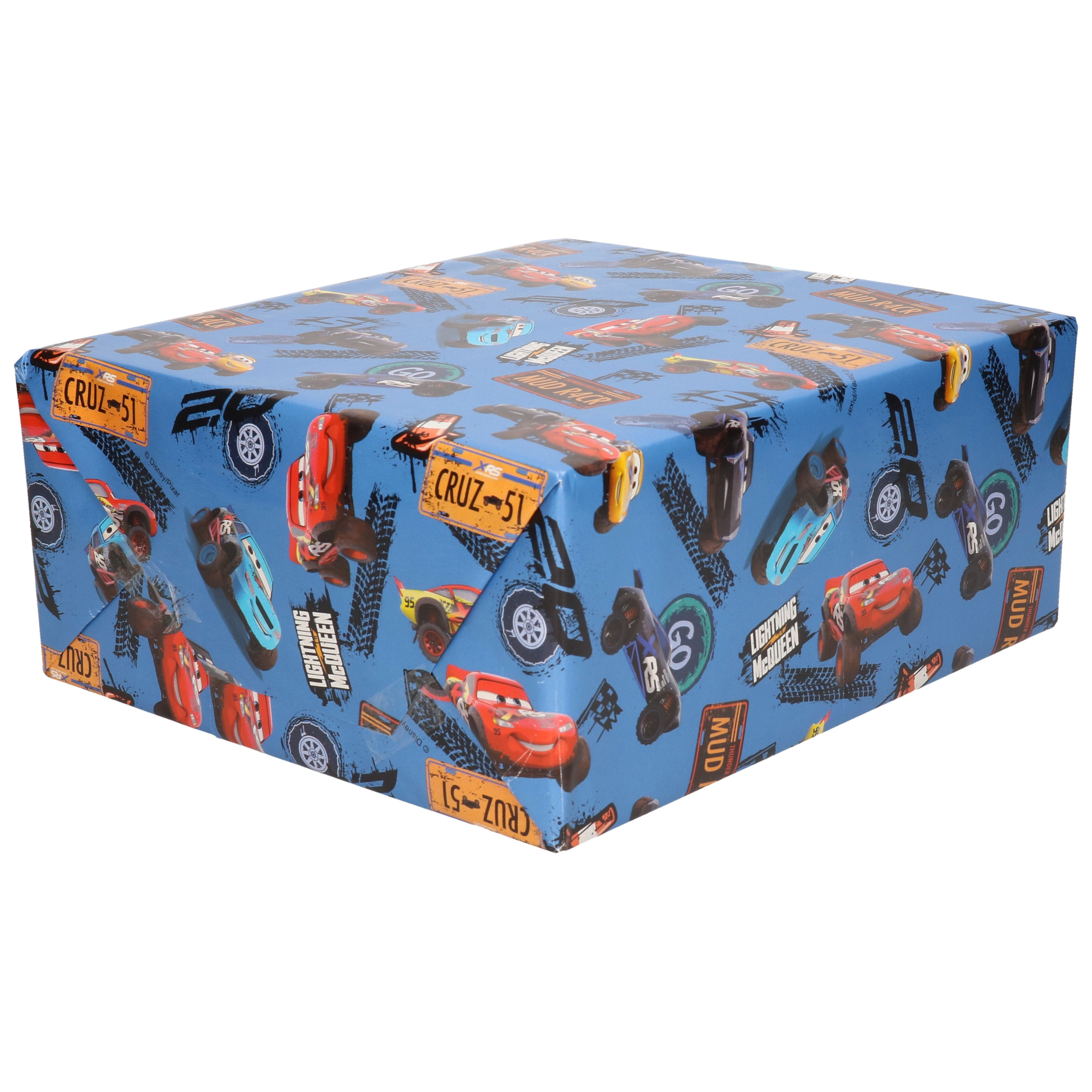 1x Rollen verjaardag kadopapier Disney Cars XRS blauw 200 x 70 cm