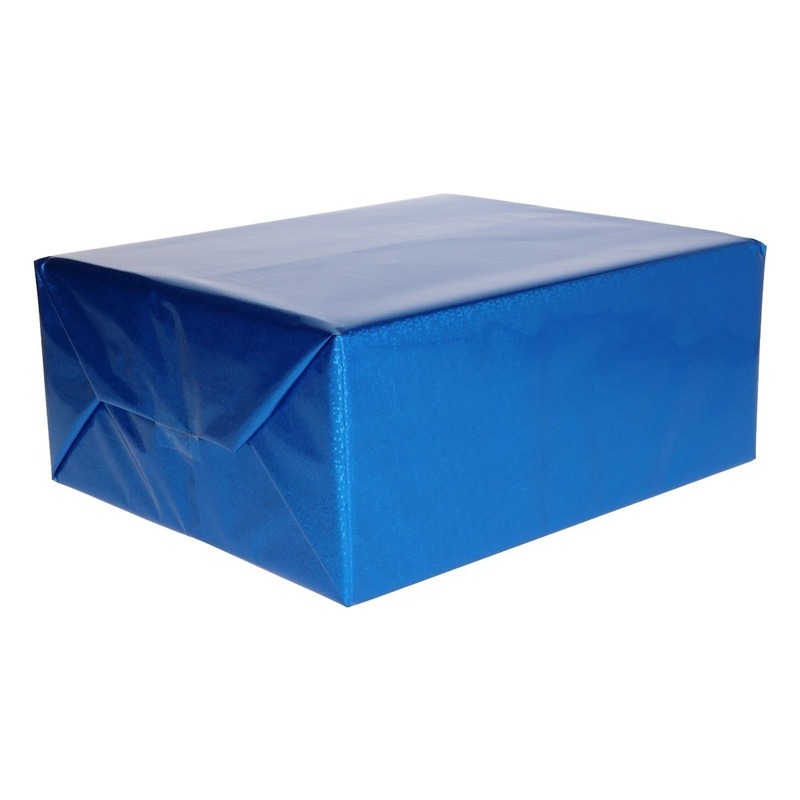 Metallic blauw kadopapier folie 70 x 150 cm