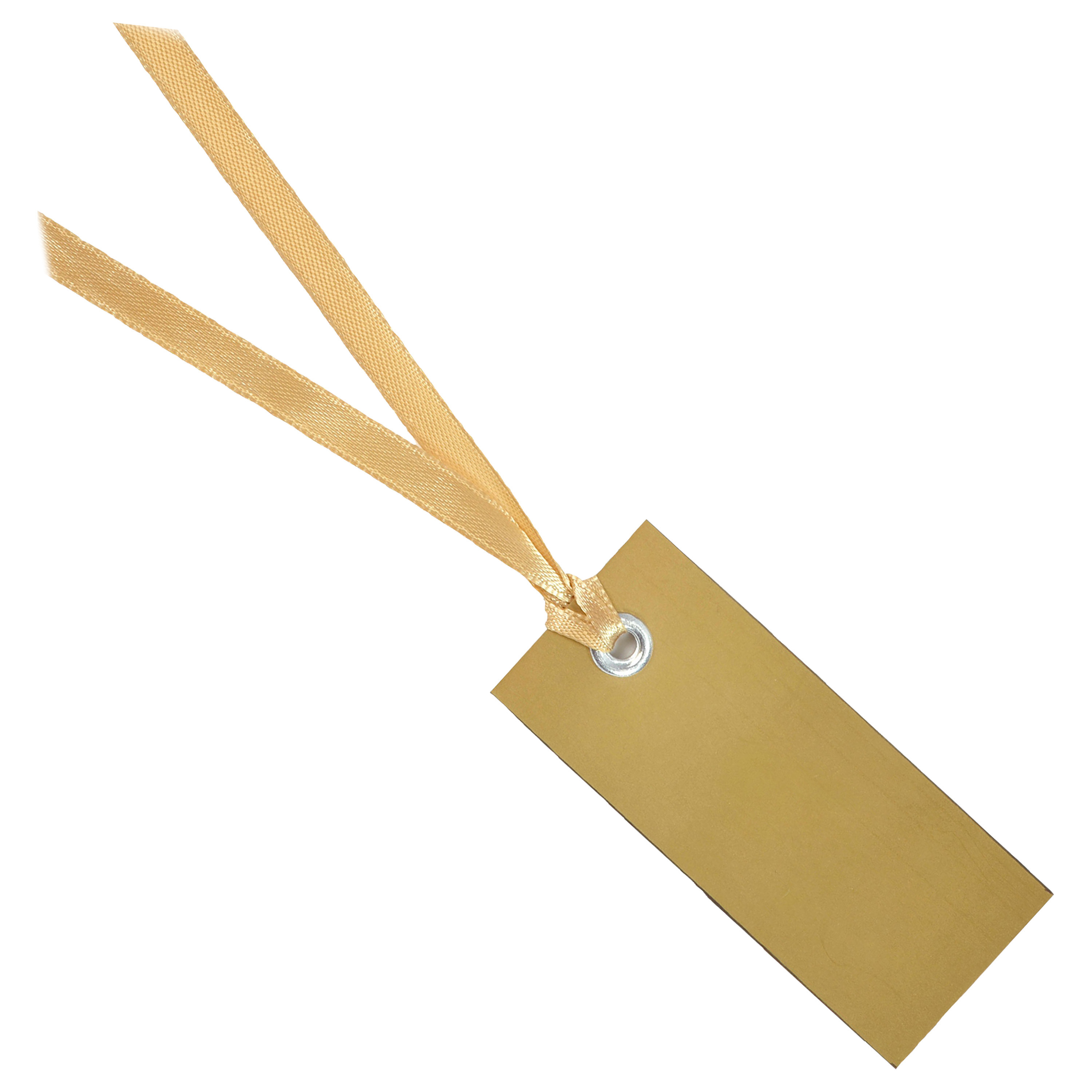 Santex cadeaulabels met lintje set 12x stuks goud 3 x 7 cm naam tags
