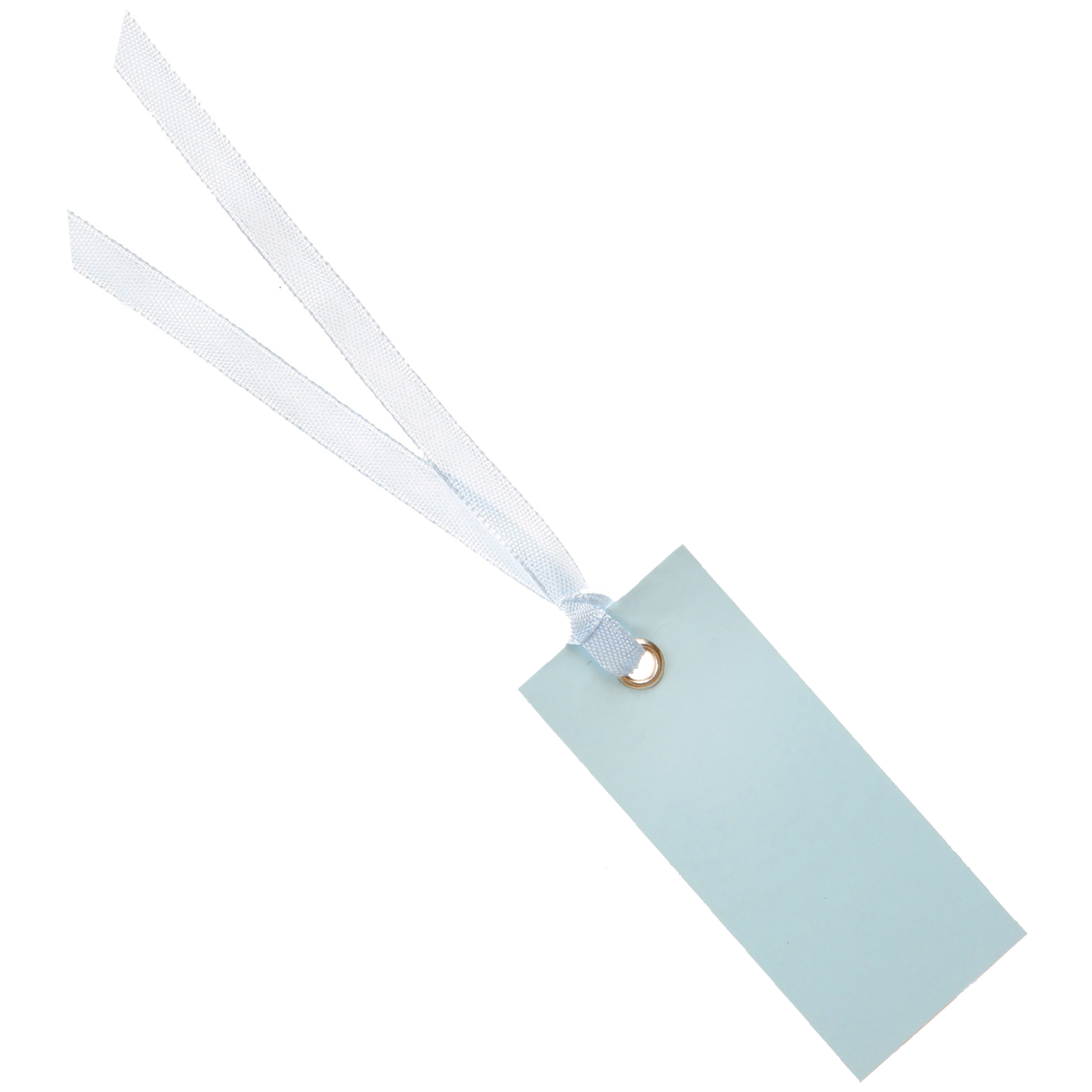 Santex cadeaulabels met lintje set 12x stuks licht blauw 3 x 7 cm naam tags