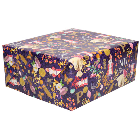1x Rollen Inpakpapier/cadeaupapier Sinterklaas print gekleurd 2,5 x 0,7 meter 70 grams luxe kwaliteit