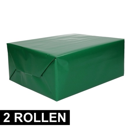 2x Wrapping paper green 200 x 70 cm