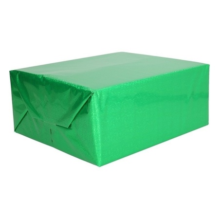 3x Metallic groen cadeaupapier folie 70 x 150 cm