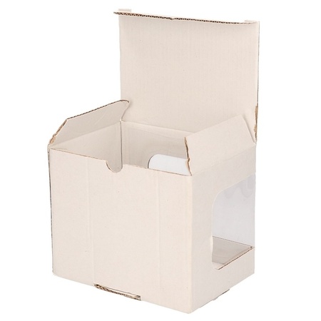3x Cardboard giftboxes with window 12 x 9 x 10 cm