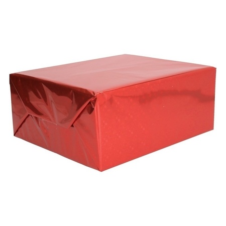 5x Metallic rood cadeaupapierfolie 70 x 150 cm