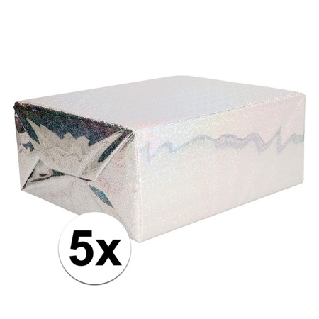 5x Holographic silver metallic hobby / wrapping foil