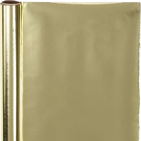 5x Folie kadopapier goud metallic 4 meter