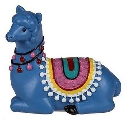 Blue alpaca / lama statue 9 cm