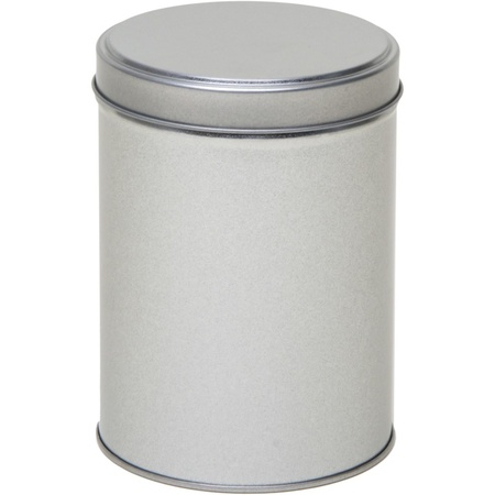 Gift silver round storage tin 1 years 13 cm