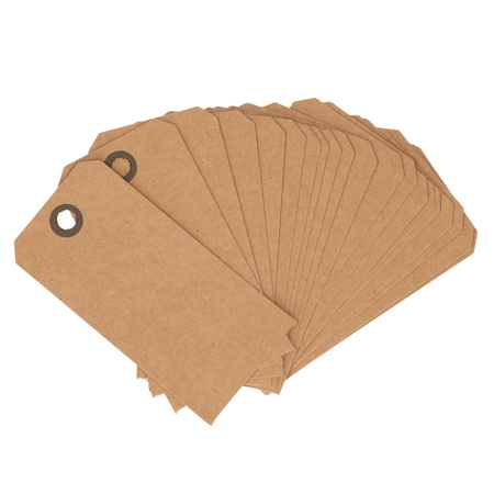 Cadeau tags/labels - kraftpapier/karton - 20x stuks - 7 x 4 cm
