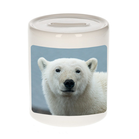 Foto grote ijsbeer spaarpot 9 cm - Cadeau ijsberen liefhebber