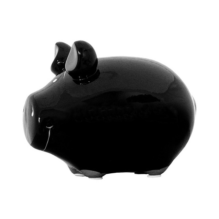 Black pig money savings box 12 cm