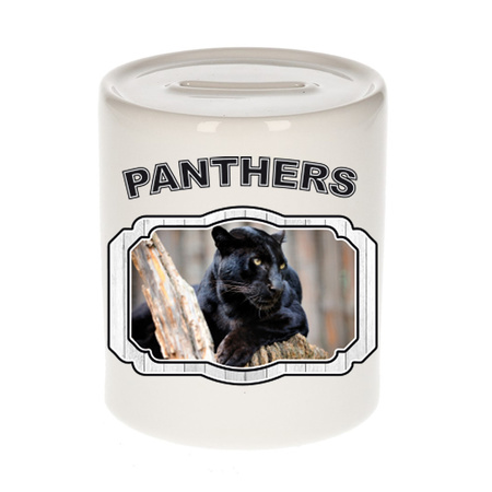 Animal black panther money box white 300 ml