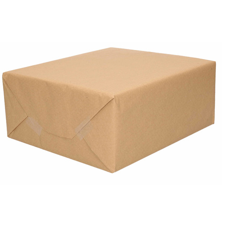 6x Rolls kraft wrapping paper happy birthday pack - brown 200 x 70 cm