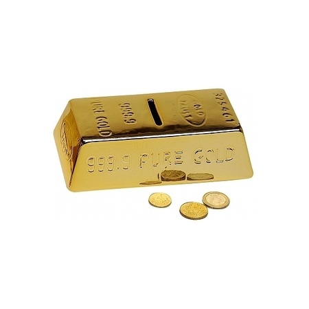 Luxury moneybox in gold bar form