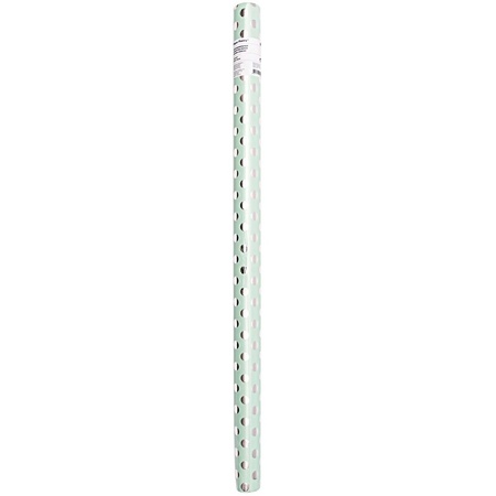 Mint green foil wrappingpaper/giftwrapping silver dot 200 x 70 cm