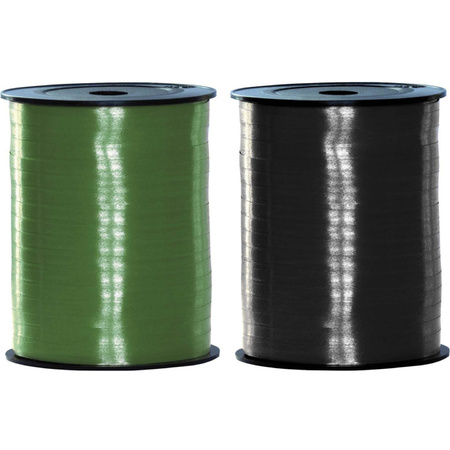 Black and green ribbons 500 meter x 5 mm