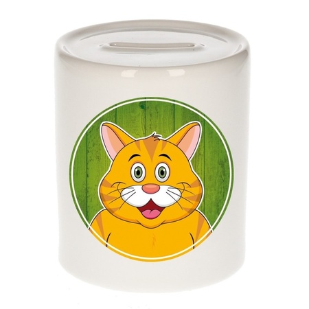 Orange cat money box for children 9 cm