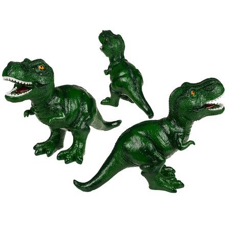 Out of the Blue Spaarpot Dinosaurus T-REX - groen - polyresin - 22 x 32 cm - met afsluitdop - Kinderen