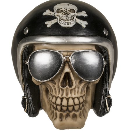 Money box motor bikers skull 16 x 13 cm