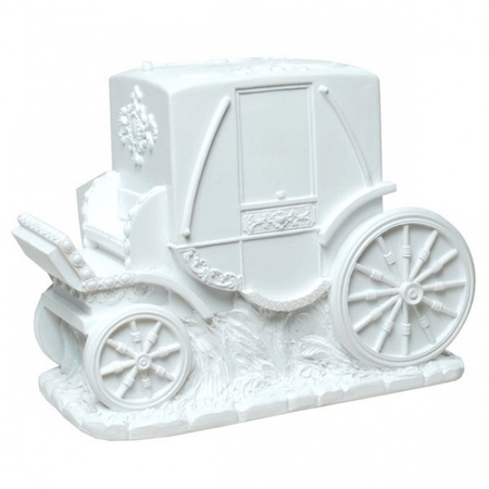 Money box  white wedding carriage